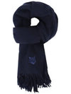 Wool Fox Head Muffler Navy - MAISON KITSUNE - BALAAN 2