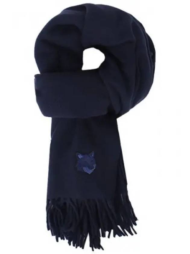 Wool Fox Head Muffler Navy - MAISON KITSUNE - BALAAN 2