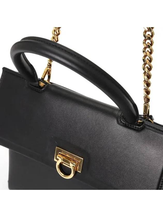 Trifolio Top Handle Tote Bag Black - SALVATORE FERRAGAMO - BALAAN 6