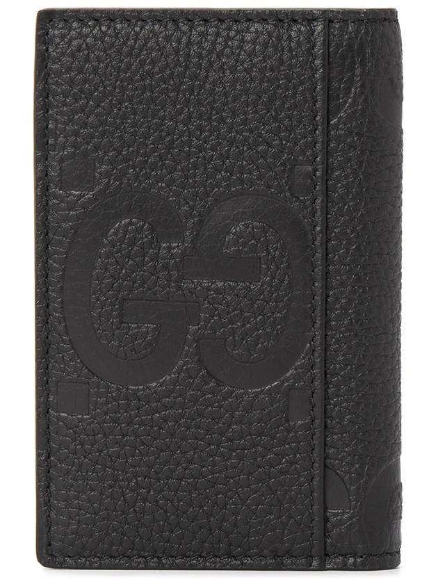 Jumbo GG Leather Card Wallet Black - GUCCI - BALAAN 3