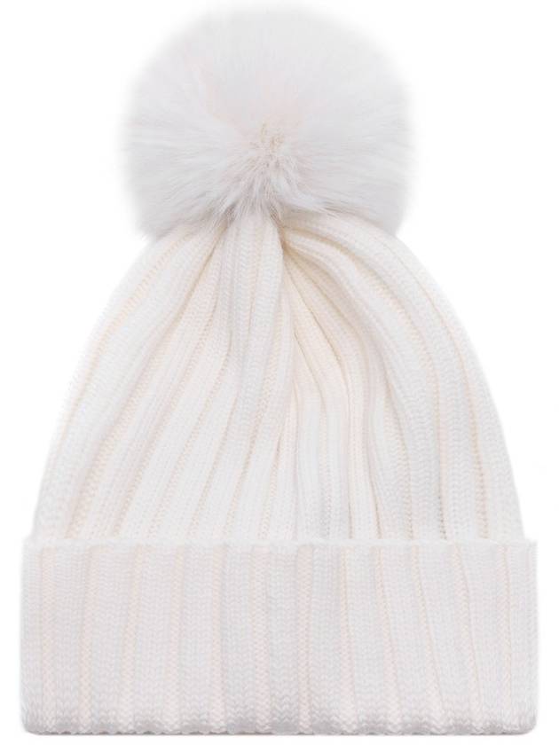 Women s Logo Patch Pom Wool Beanie 3B00027 M1131 034 24F - MONCLER - BALAAN 6