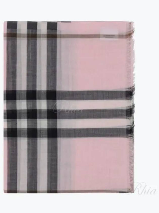 Check Wool Silk Blend Scarf Pink - BURBERRY - BALAAN 2