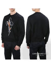 Men's Thunder Embroidery Black Sweatshirt BJS214E E557C 01 - NEIL BARRETT - BALAAN 2