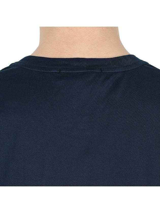 Slimfit Cotton Jersey Short Sleeve T-shirt Navy - STONE ISLAND - BALAAN 8