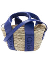 Sense Small Raffia Tote Bag Beige Blue - CHLOE - BALAAN 3