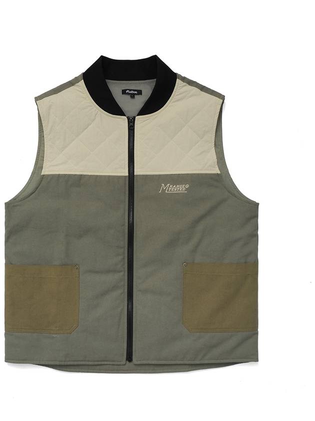 Home on the Range Mix Padding Vest KHAKI - MALBON GOLF - BALAAN 1