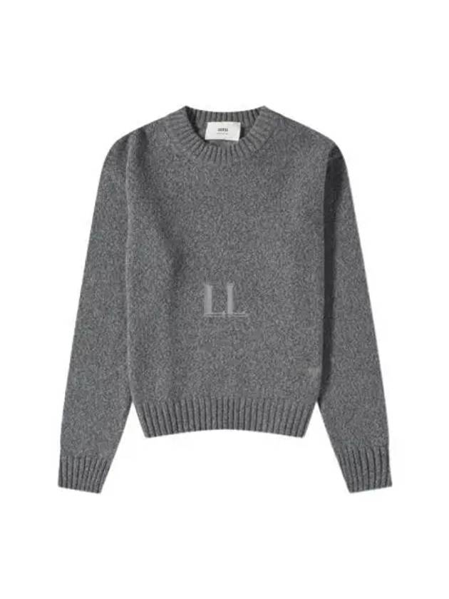 Heart Logo Cashmere Knit Top Grey - AMI - BALAAN 2