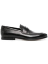 Goya Leather Penny Loafers Black - SALVATORE FERRAGAMO - BALAAN 1