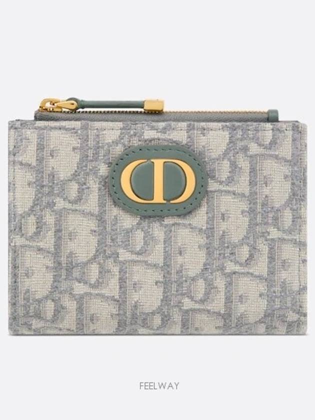 30 Montaigne Dahlia Wallet Gray Dior Obl - DIOR - BALAAN 1