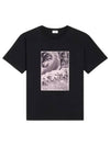 Men's Loose Wave Cotton Jersey Short Sleeve T-Shirt Black - CELINE - BALAAN 2