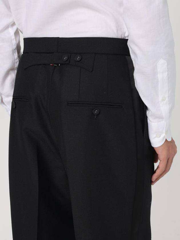 High rise backstrap straight pants black - THOM BROWNE - BALAAN 6