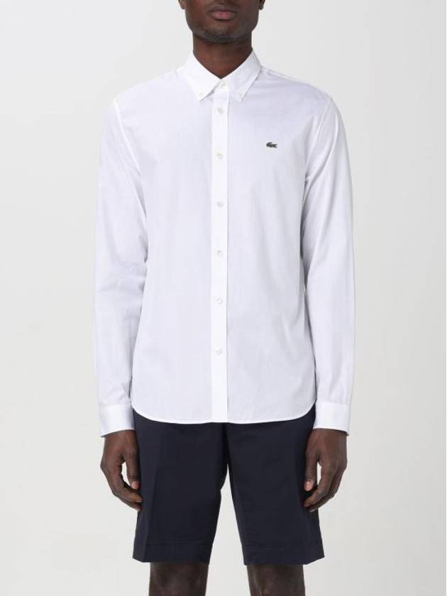 Slim Fit Premium Cotton Long Sleeve Shirt White - LACOSTE - BALAAN 2