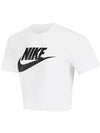 Women's Sportswear Essential Crop Short Sleeve T-Shirt White - NIKE - BALAAN 3