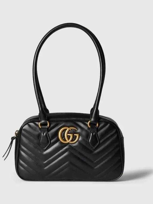 GG Marmont Leather Small Top Handle Shoulder Bag Black - GUCCI - BALAAN 2