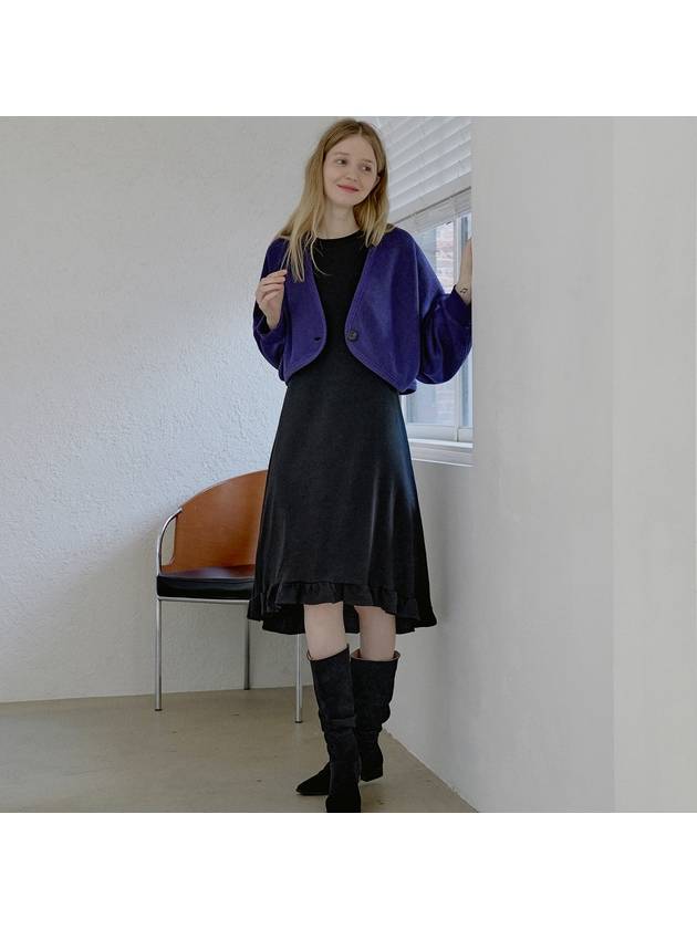 Bolero Oversized Knit Cardigan VIOLET - AVANT-G - BALAAN 5