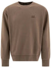 Brushed Emerized Diagonal Fleece Logo Crew Neck Sweatshirt - CP COMPANY - BALAAN 2