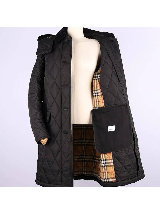 Dereham Quilted Long Padding Black - BURBERRY - BALAAN 7