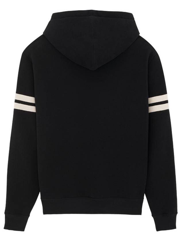 Embroidered Logo Hoodie Black - SAINT LAURENT - BALAAN 4