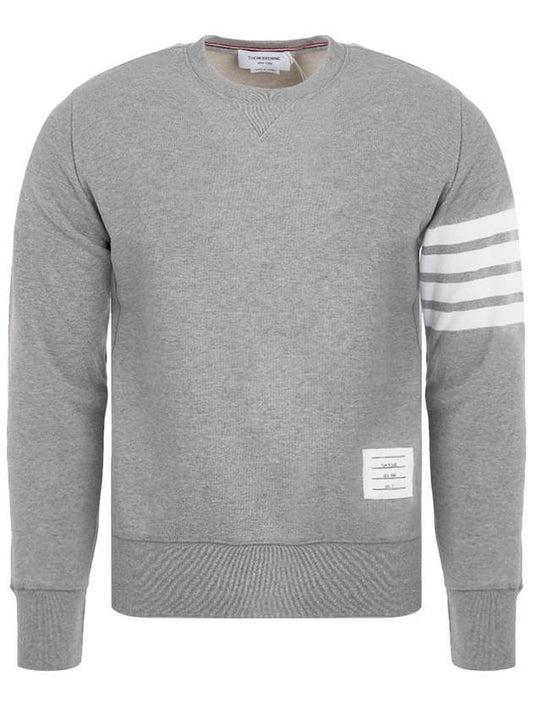 Men's Diagonal Armband Crew Neck Classic Sweatshirt Grey - THOM BROWNE - BALAAN 1