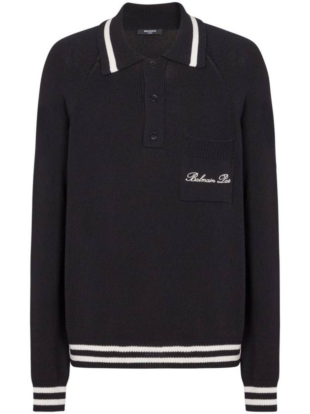 BALMAIN LS BALMAIN SIGNATURE WOOL POLO - BALMAIN - BALAAN 1