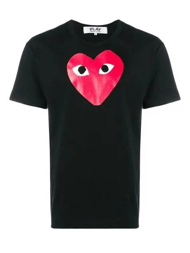 Play Men's Black Eye Red Big Heart Print Short Sleeve T-Shirt P1 T112 1 Black - COMME DES GARCONS - BALAAN 3