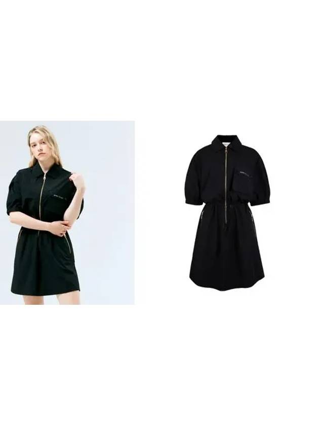 Golf Woven Collar Neck Dress Black - HENRY STUART - BALAAN 2