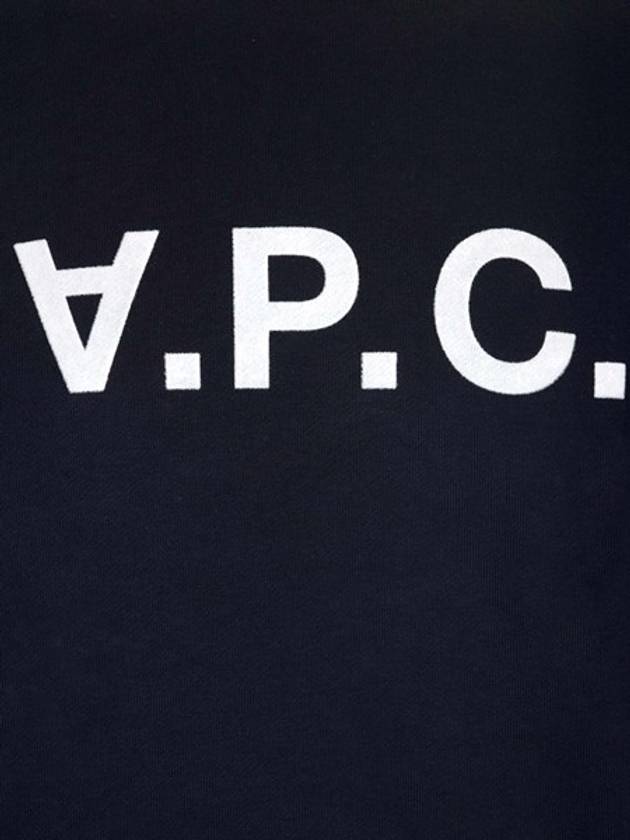 Men's VPC Logo Print Crew Neck Sweatshirt Navy - A.P.C. - BALAAN 5