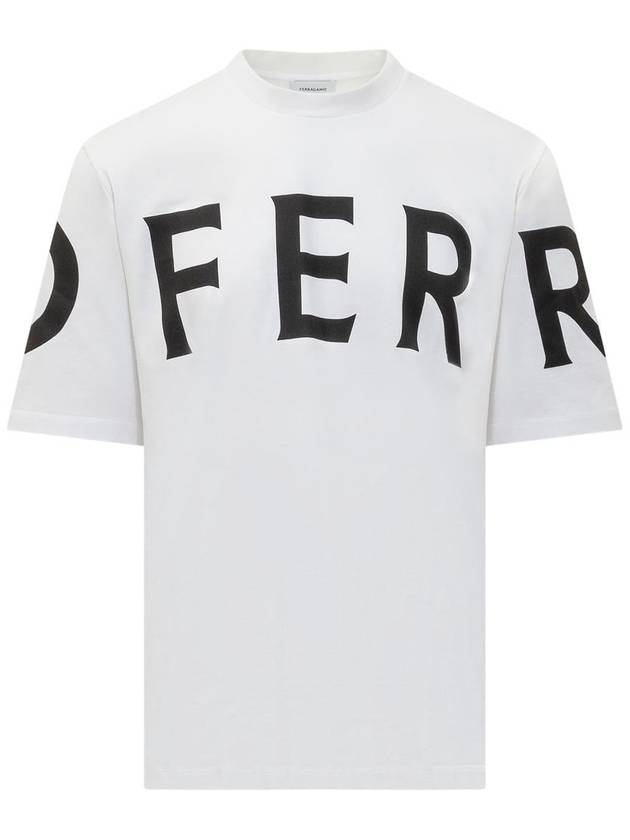 Big Logo Cotton Short Sleeve T-Shirt White - SALVATORE FERRAGAMO - BALAAN 2