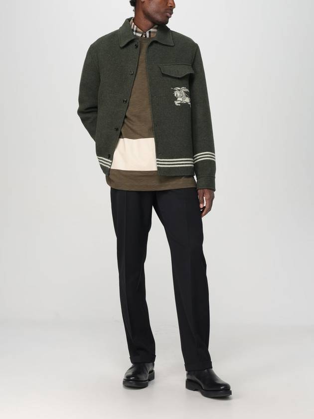 EKD Wool Overshirt Jacket Dark Green - BURBERRY - BALAAN 3