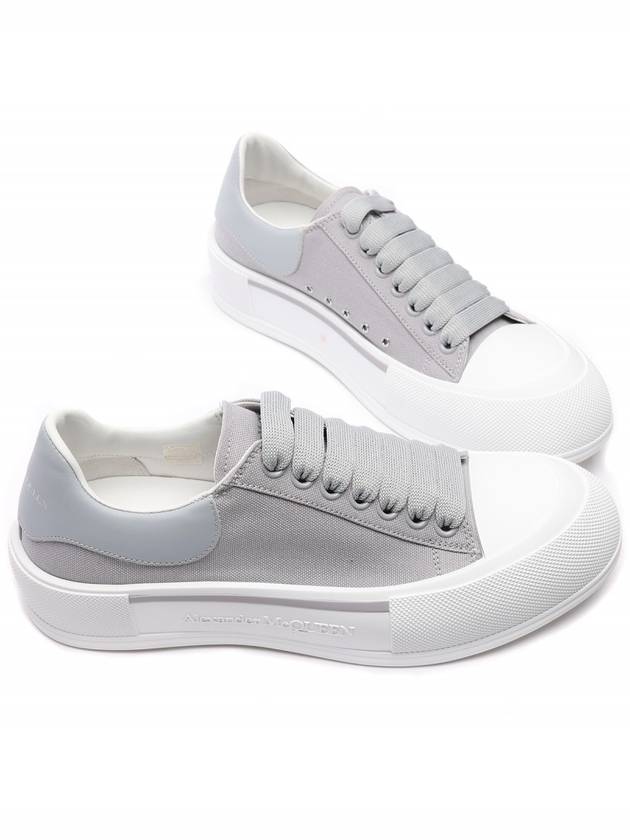 Deck Lace-Up Plimsoll Cool Low-Top Sneakers Grey - ALEXANDER MCQUEEN - BALAAN 6