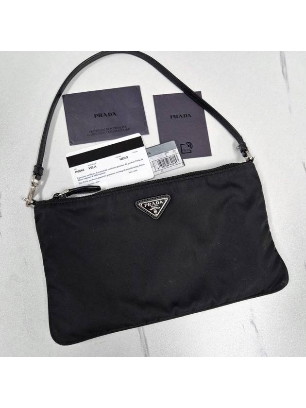 Triangular logo nylon women s mini shoulder bag black INI545 - PRADA - BALAAN 3