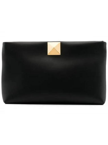 One-Stud Clutch Bag Black - VALENTINO - BALAAN 1