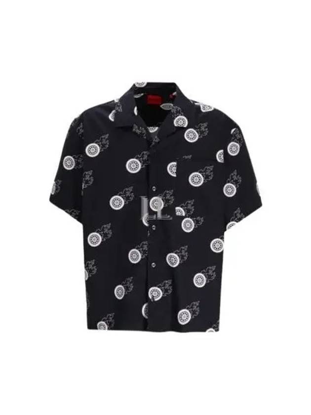 Mandlongny Short Sleeve Shirt Black - HUGO BOSS - BALAAN 2