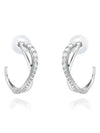 Twisted Hoop Earrings Silver - SWAROVSKI - BALAAN 3