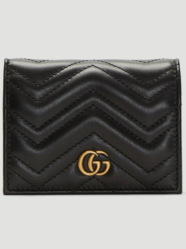 GG Matelasse Marmont Half Wallet Card Wallet Black - GUCCI - BALAAN 1