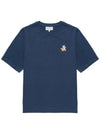 Speedy Fox Patch Comfort Short Sleeve T Shirt Navy - MAISON KITSUNE - BALAAN 2