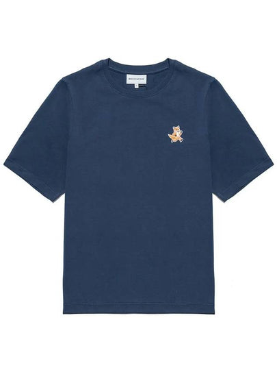 Speedy Fox Patch Comfort Short Sleeve T Shirt Navy - MAISON KITSUNE - BALAAN 2