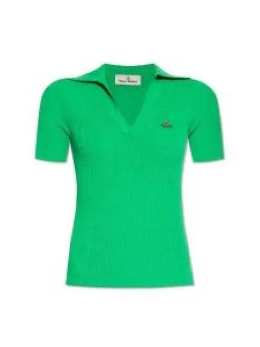 Marina Polo Knit Top Green - VIVIENNE WESTWOOD - BALAAN 2