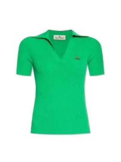 Marina Polo Knit Top Green - VIVIENNE WESTWOOD - BALAAN 2