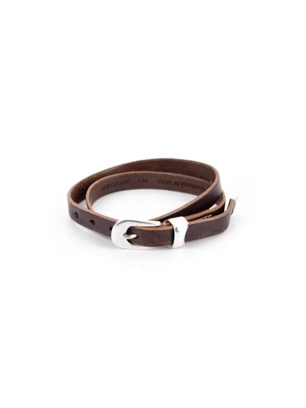 Metal Buckle 2cm Leather Belt Marrone - OUR LEGACY - BALAAN 2