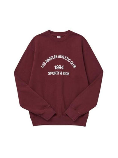 Club Crew Neck Cotton Sweatshirt Burgundy - SPORTY & RICH - BALAAN 2