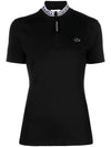 Jacquard Zip-Up Polo Shirt Black - LACOSTE - BALAAN 1