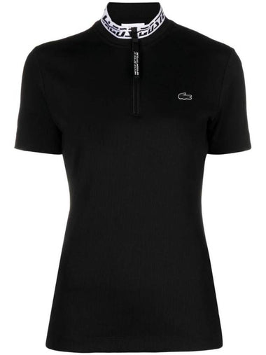 Ribbed zip up polo shirt DF5376 - LACOSTE - BALAAN 1