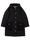 Women's Diamond Quilted Hoodie Single Coat Black - BURBERRY - BALAAN 2