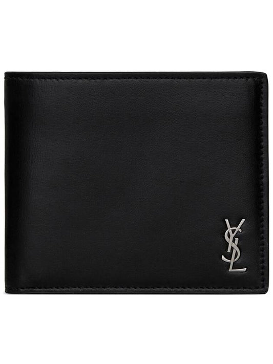 Tiny Cassandre East West Wallet in Matte Leather Black - SAINT LAURENT - BALAAN 2