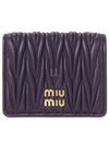 Matelasse Leather Half Wallet Purple - MIU MIU - BALAAN 2