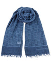 Gancini Monogram Print Stole Scarf Navy - SALVATORE FERRAGAMO - BALAAN 2