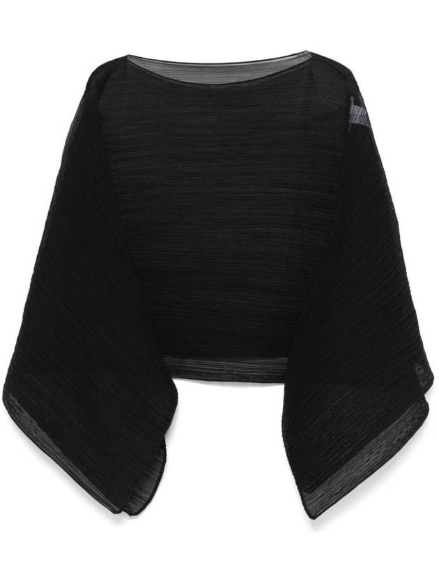 Pleated See-Through Cape Black - ISSEY MIYAKE - BALAAN 1