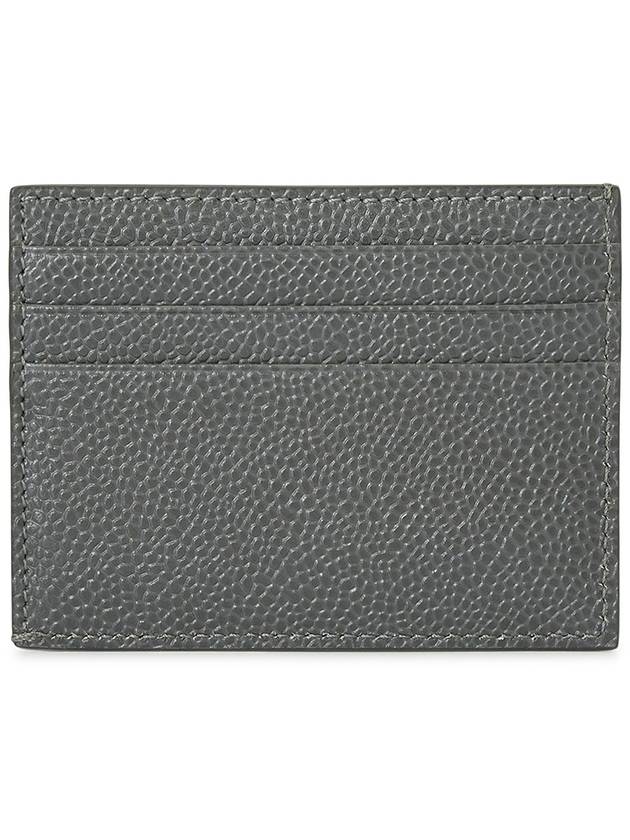 Pebble Grain Leather Stripe Note Compartment Card Wallet Dark Grey - THOM BROWNE - BALAAN 3