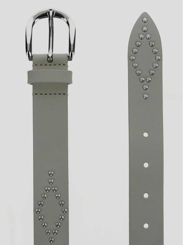 Liliana Studded Leather Belt Chalk Silver - ISABEL MARANT - BALAAN 3